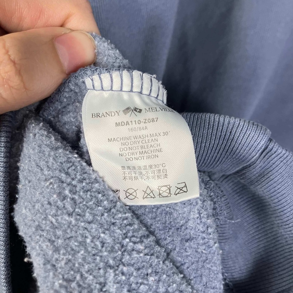 Brandy Melville Hoodie Women One Size Blue Hawaii USA Oversized Sweatshirt - Picture 4 of 12